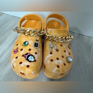 Crocs Women's Classic Platform Graphic Clogs Orange Sorbet Size 7